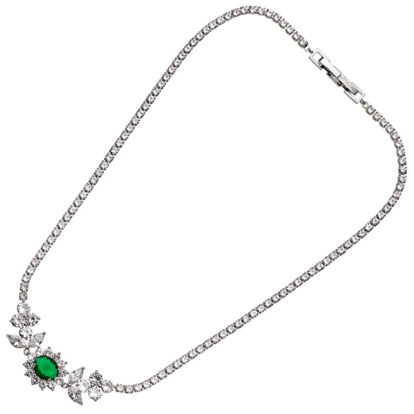 500779C - Collana rodiata con cubic zirconia