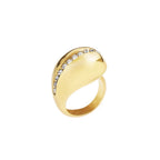 Ottaviani gold-colored ring with crystals