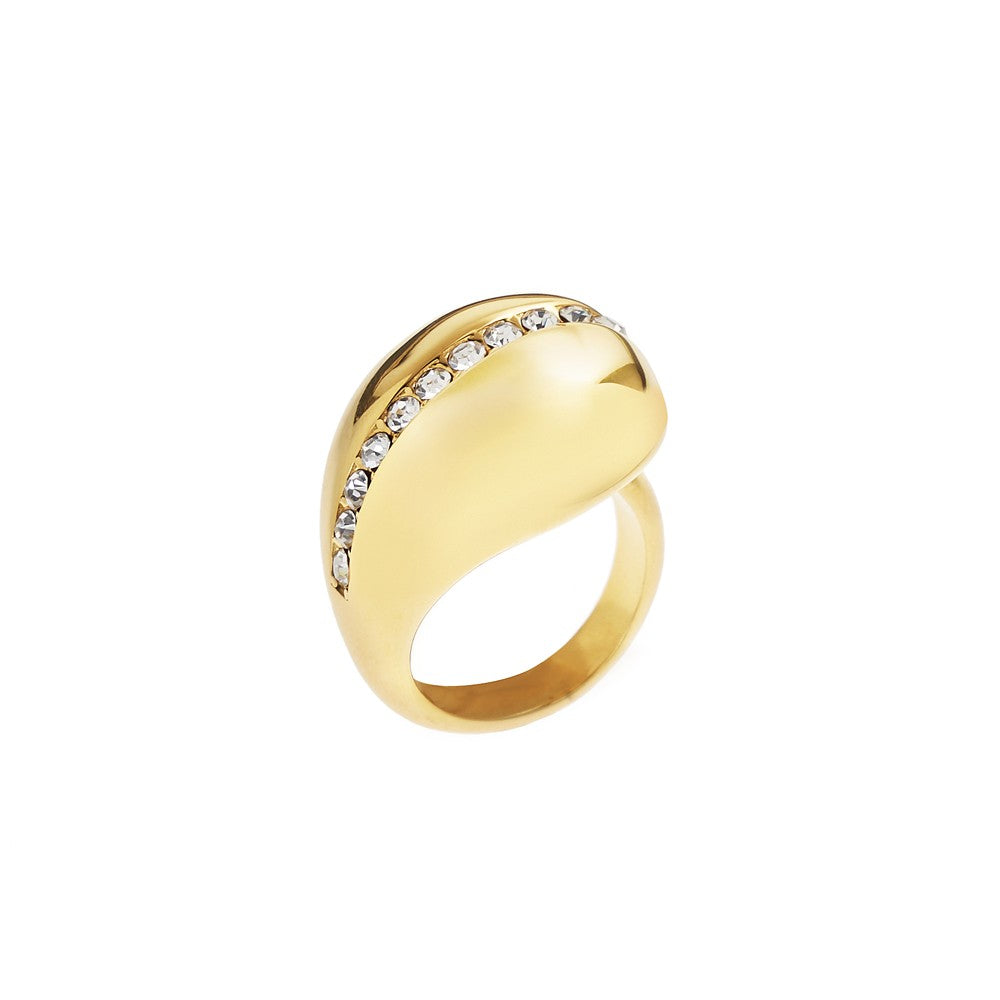 Ottaviani gold-colored ring with crystals