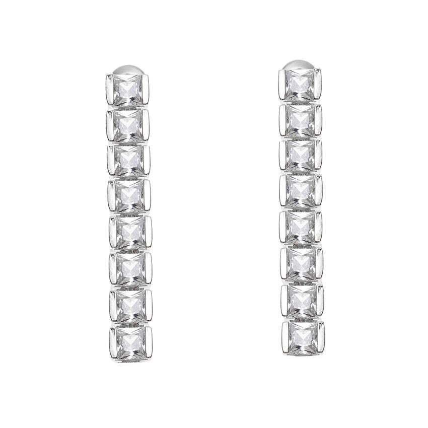 501164O-2 - Rhodium-plated earrings with cubic zirconia