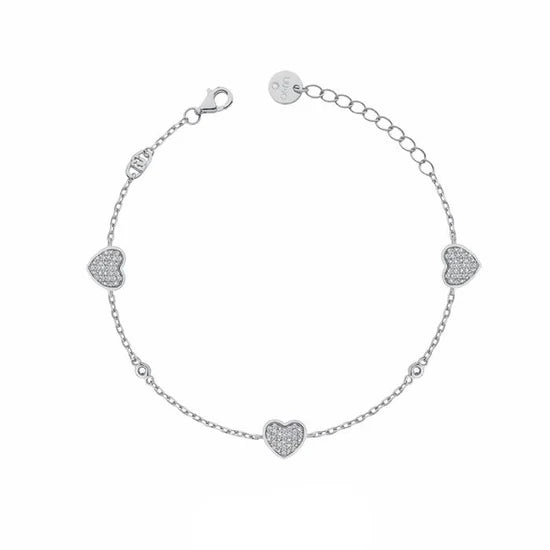 Bracciale Donna Liu Jo Argento 925 Cuori Zirconi Bianchi