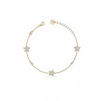 Bracciale Donna Liu Jo Argento 925 Dorato Stelline Zirconi Bianchi