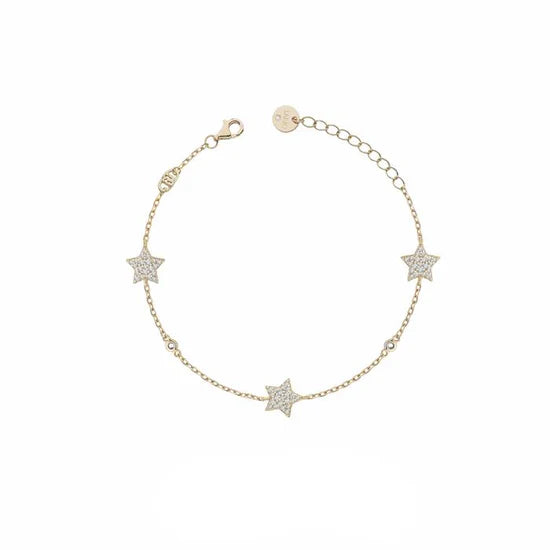 Bracciale Donna Liu Jo Argento 925 Dorato Stelline Zirconi Bianchi