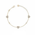 Bracciale Donna Liu Jo Argento 925 Dorato Cuori Zirconi Bianchi