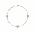 Bracciale Donna Liu Jo Argento 925 Dorato Cuori Zirconi Bianchi ALJ329