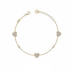 Bracciale Donna Liu Jo Argento 925 Dorato Cuori Zirconi Bianchi ALJ329