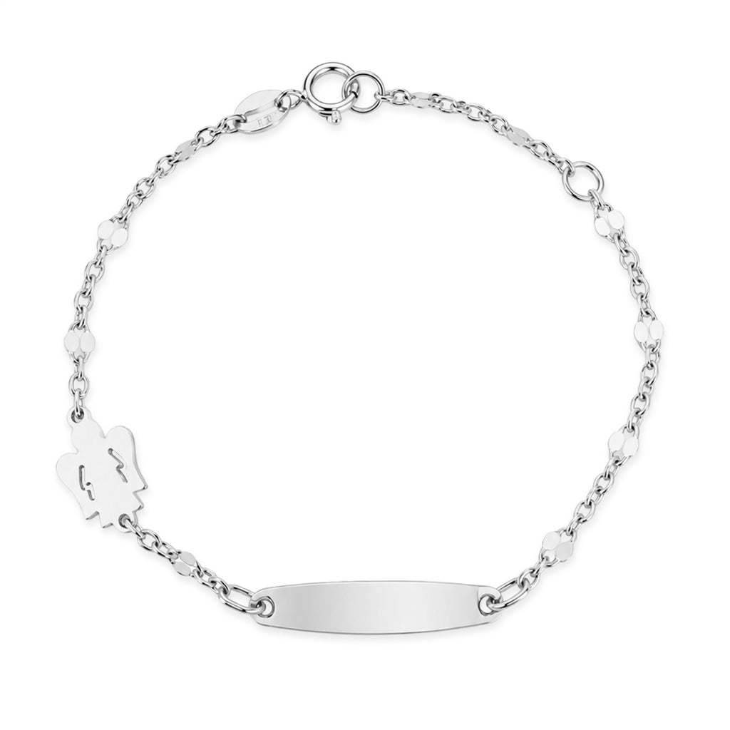 Bracciale baby con targa e soggetto angelo