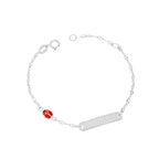 Bracciale baby con targa e coccinella