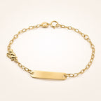 Bracciale con targa con soggetto angioletto e maglie zigrinate