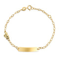 Bracciale con targa con soggetto angioletto e maglie zigrinate