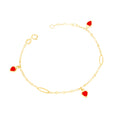 Bracciale baby con cuori rossi