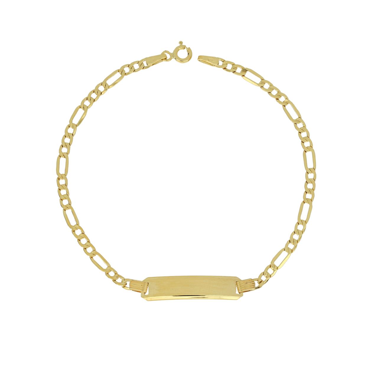 Bracciale con targhetta in oro 9kt
