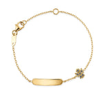 Bracciale baby con targa e soggetto angelo zirconato