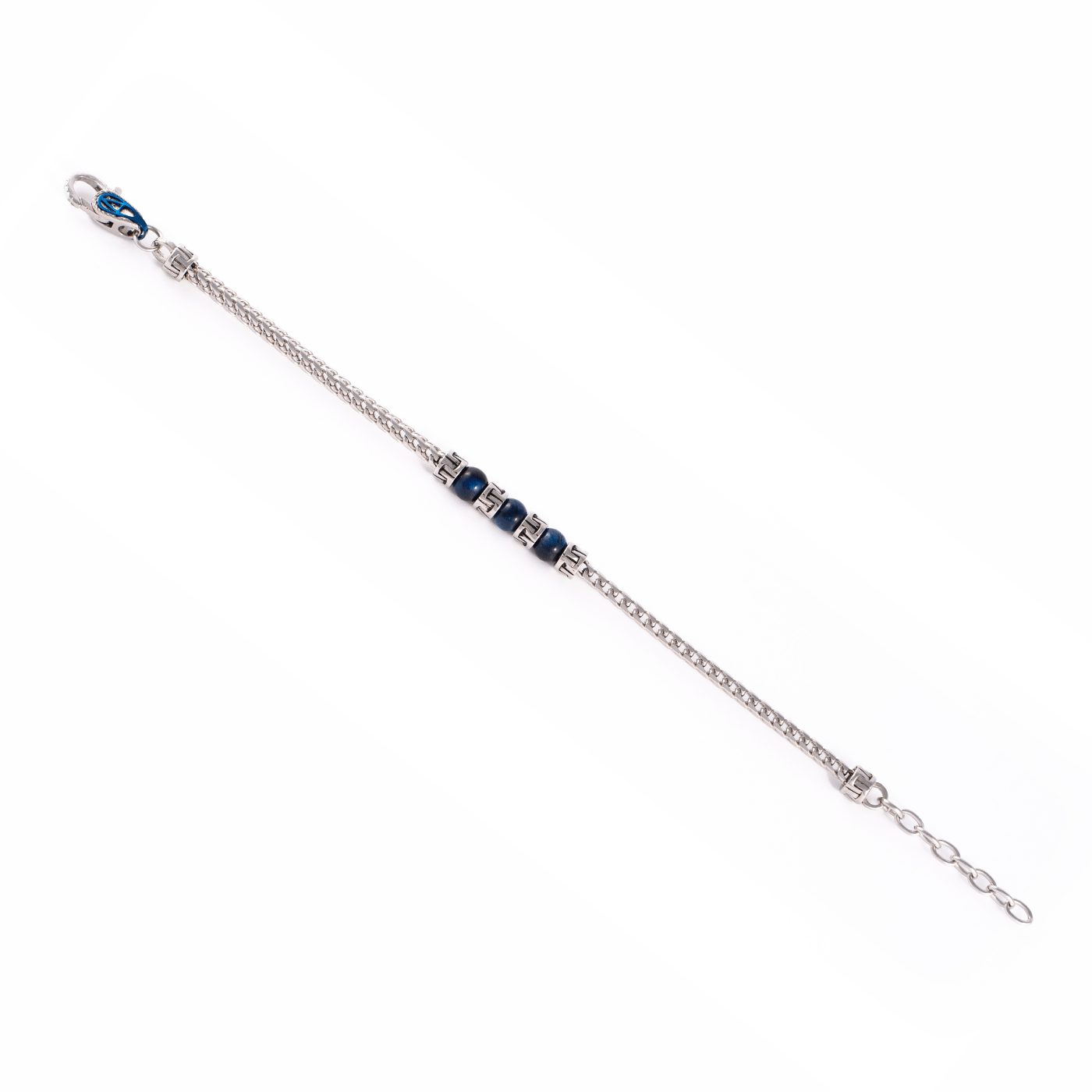 Santiago Santiago Bracciale Acciaio Argento Agata Blu BR3602
