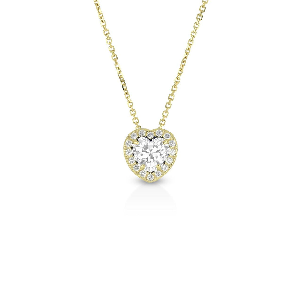 Collana Magic con zircone e contorno di micro-zirconi bianchi