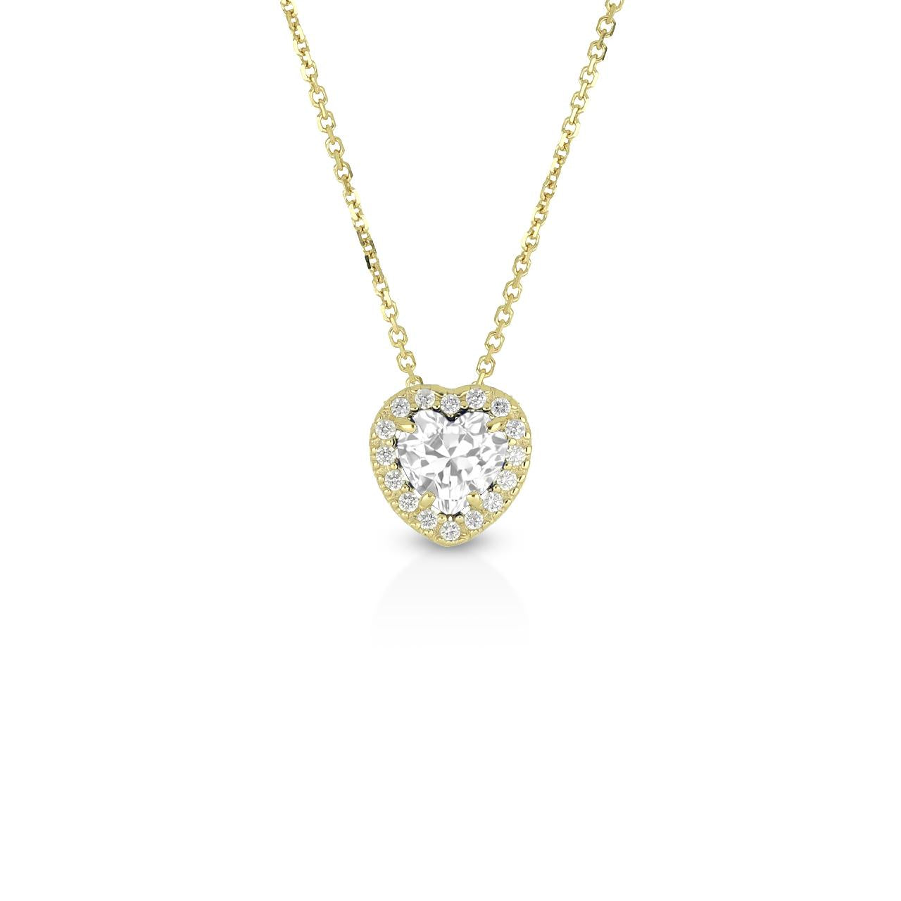 Collana Magic con zircone e contorno di micro-zirconi bianchi