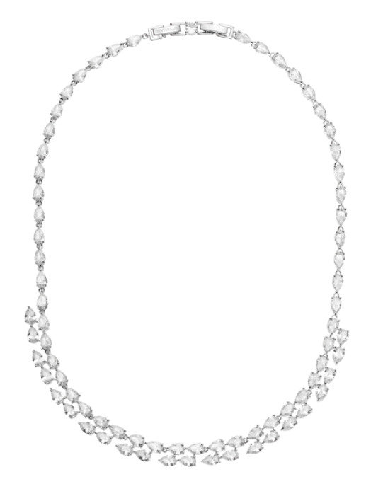 Collana rodiata con cubic zirconia