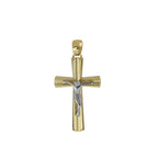 Ciondolo crocifisso bicolore con cristo