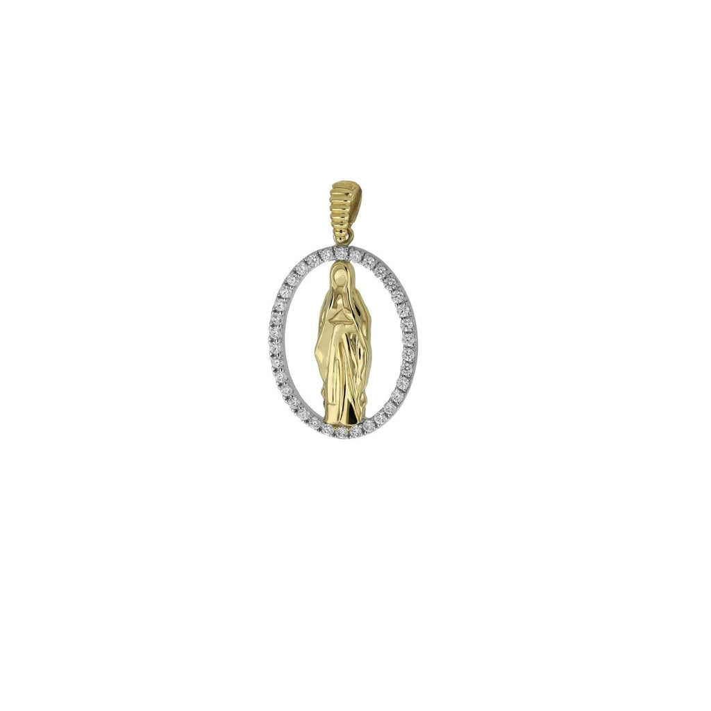 Ciondolo madonna miracolosa con micro zirconi
