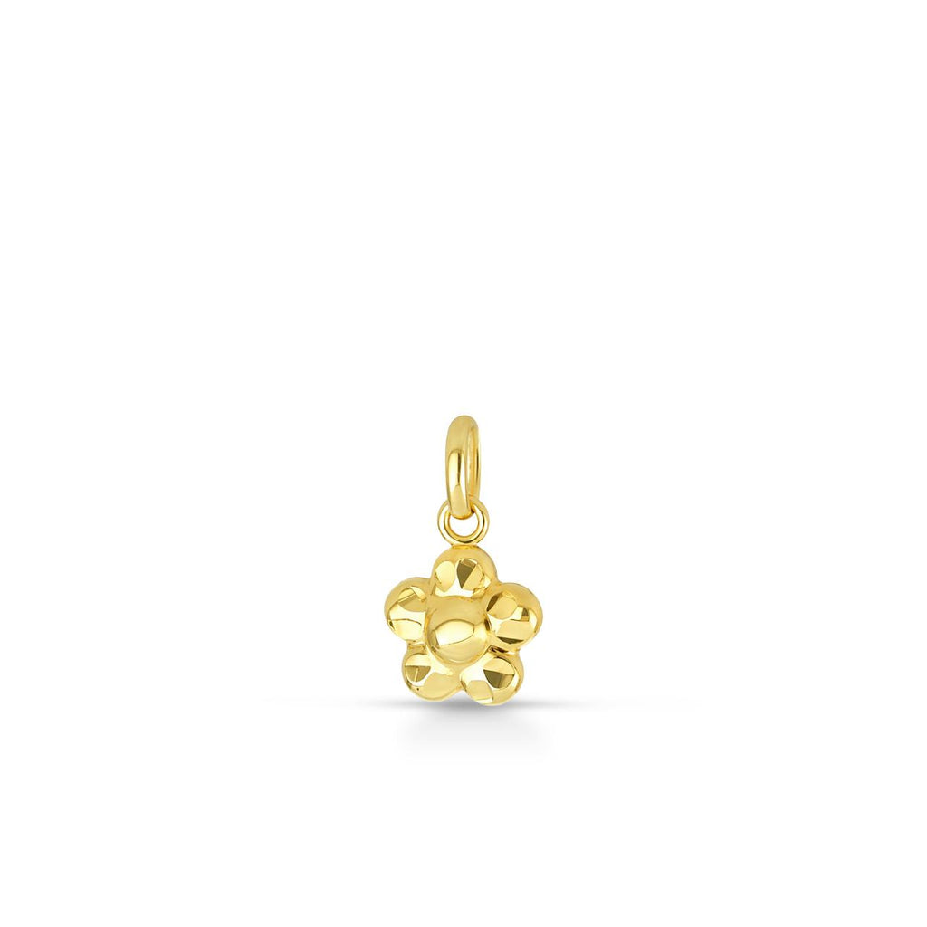 Ciondolo fiore diamantato in oro 9kt
