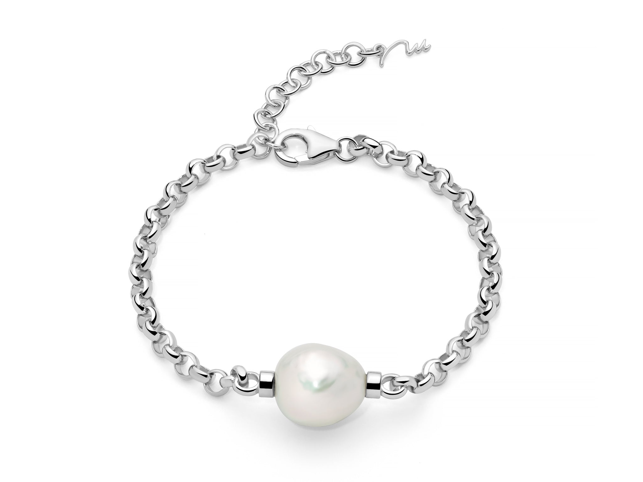 Bracciale con perla Oriente barocca in argento