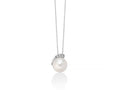 Collana di perla e diamante con dettaglio in oro bianco