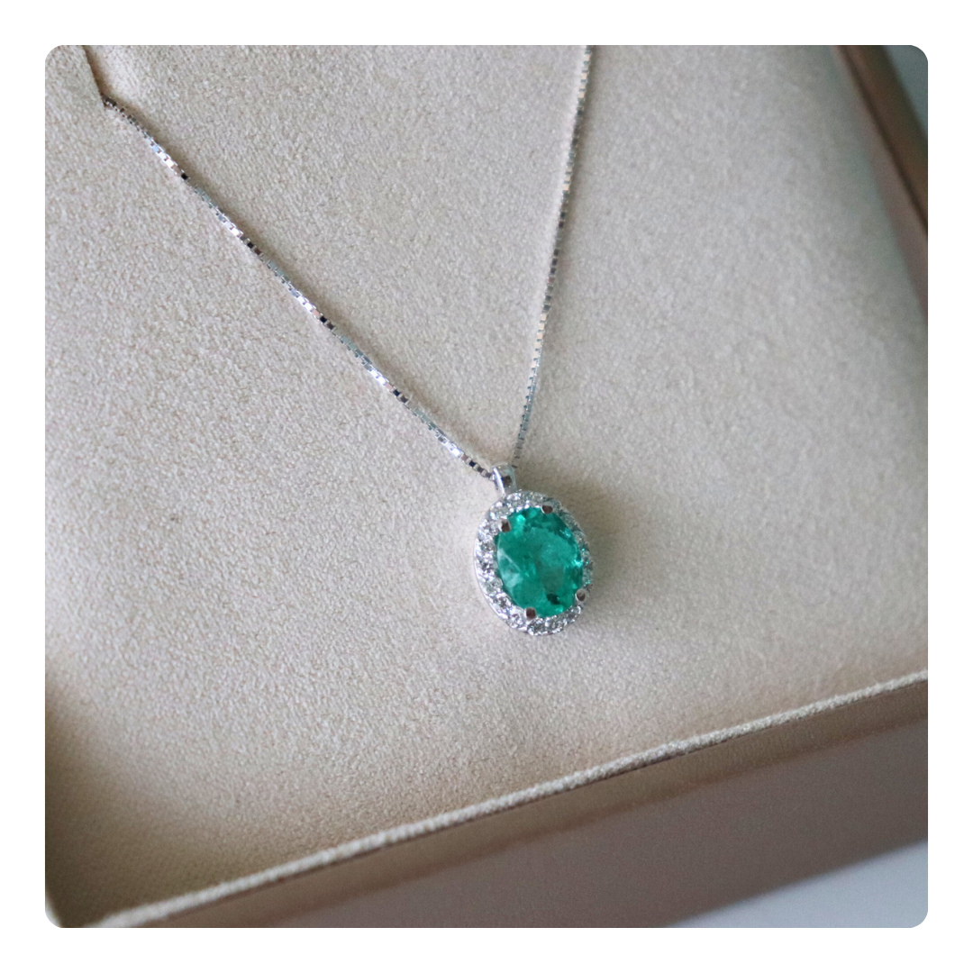 Collana in Oro 18kt con Smeraldo e Diamanti | Giovanni Pace Jewels
