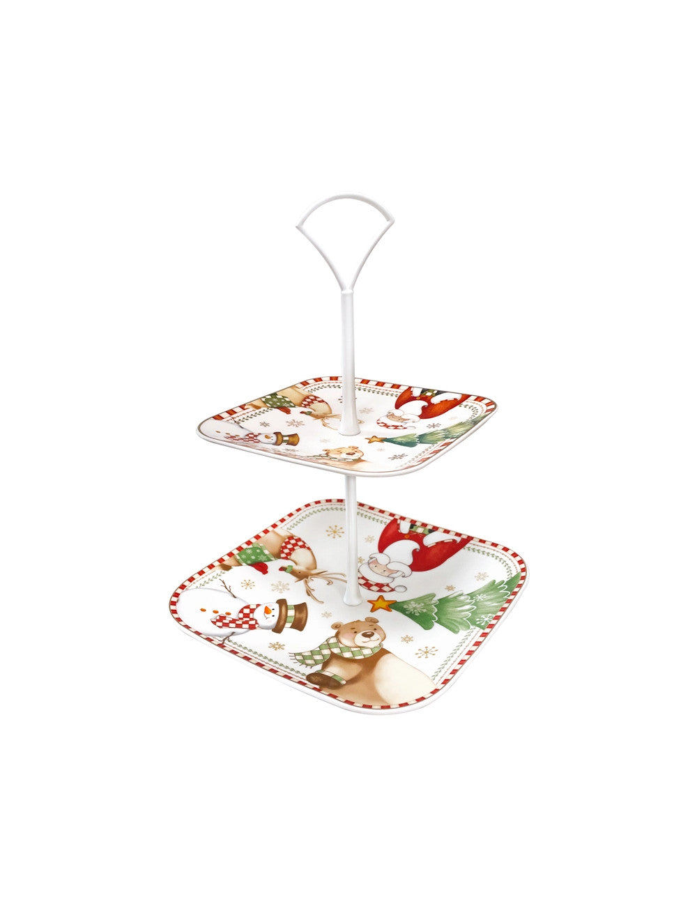 Alzata Racconti Porcellana con Asta Metallo