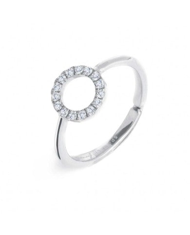 Anello cerchio con zirconi bianchi