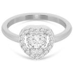 Anello in acciaio con cuore centrale zircone LJ2252M12