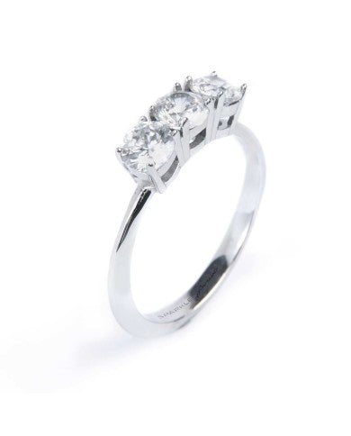Anello trilogy con zircone 4,25mm