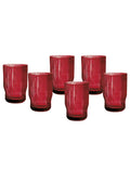 Red Pleated Glass, Set of 6, Glass, 8029722515311 (Pre-Order Product)