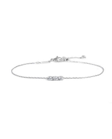 Bracciale catena cutting cross con tre zirconi 3,5mm centrali