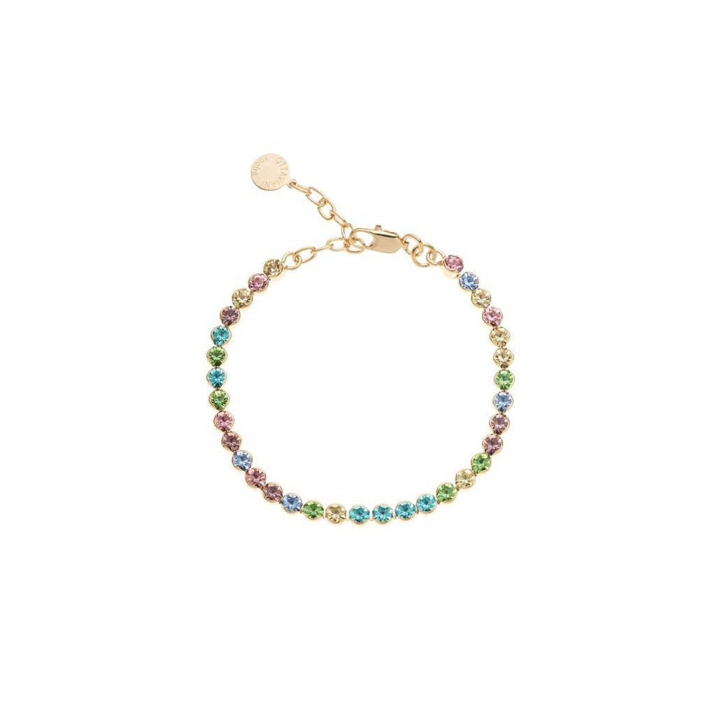 BRACCIALE OTTAVIANI Placcato DORATO Con Cristalli Colorati 501005B