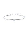 Bracciale rigido con zircone 5,25mm centrale e zirconi alle estremità