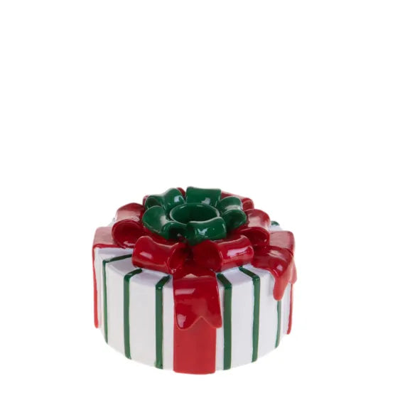 BRANDANI PORTA CANDELA PACCO REGALO RESINA