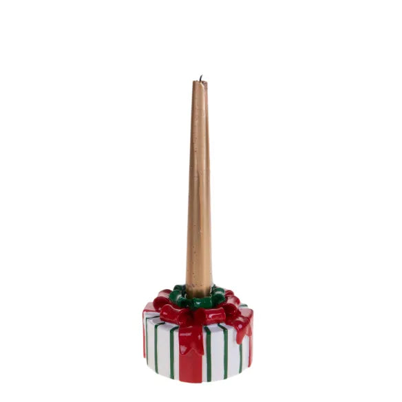 BRANDANI PORTA CANDELA PACCO REGALO RESINA
