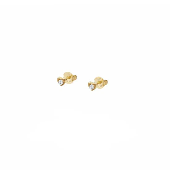 Orecchini Donna Liu Jo Argento 925 Dorato Cuore Zirconi Bianchi