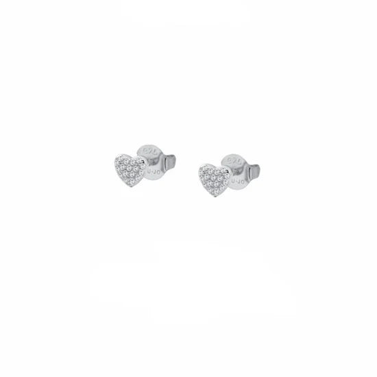 Orecchini Donna Liu Jo Argento 925 Cuore Zirconi Bianchi