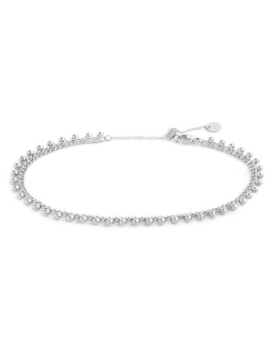 Cavigliera catena grumetta con sfere pendenti