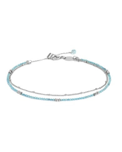 Cavigliera doppia catena con zirconi