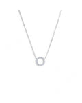 Collana cerchio 0,8cm con zirconi bianchi
