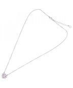 501107C - Rhodium-plated necklace with cubic zirconia