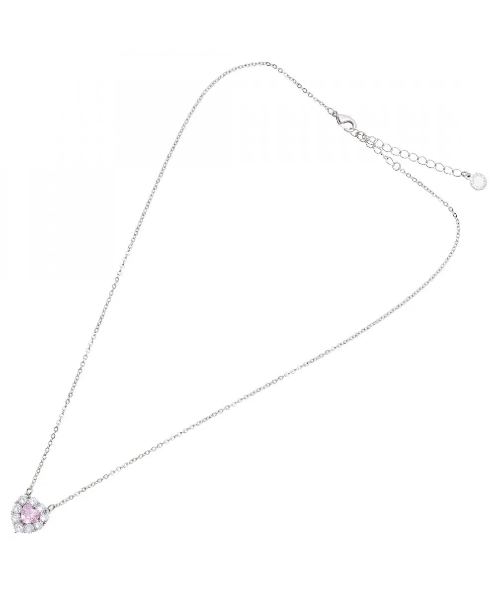 501107C - Rhodium-plated necklace with cubic zirconia
