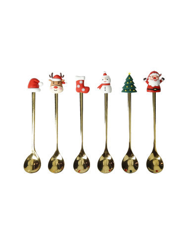 gold-spoon-christmas-subjects-assorted-set-6-pcs-stainless-steel-silicone-8029722899121 (Pre-Order Product)