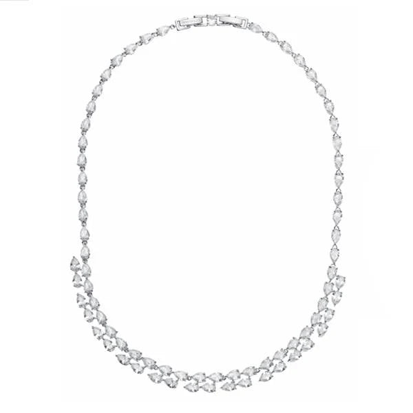 501107C - Rhodium-plated necklace with cubic zirconia