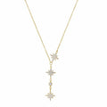 Collana Donna Liu Jo Argento 925 Dorato Pendente Stelline Zirconi Bianchi