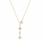 Collana Donna Liu Jo Argento 925 Dorato Pendente Stelline Zirconi Bianchi