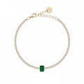 Bracciale Donna Liu Jo Argento 925 Dorato Tennis Zircone Verde