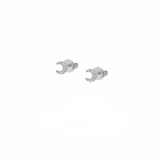 Orecchini Donna Liu Jo Argento 925 Luna Zirconi Bianchi